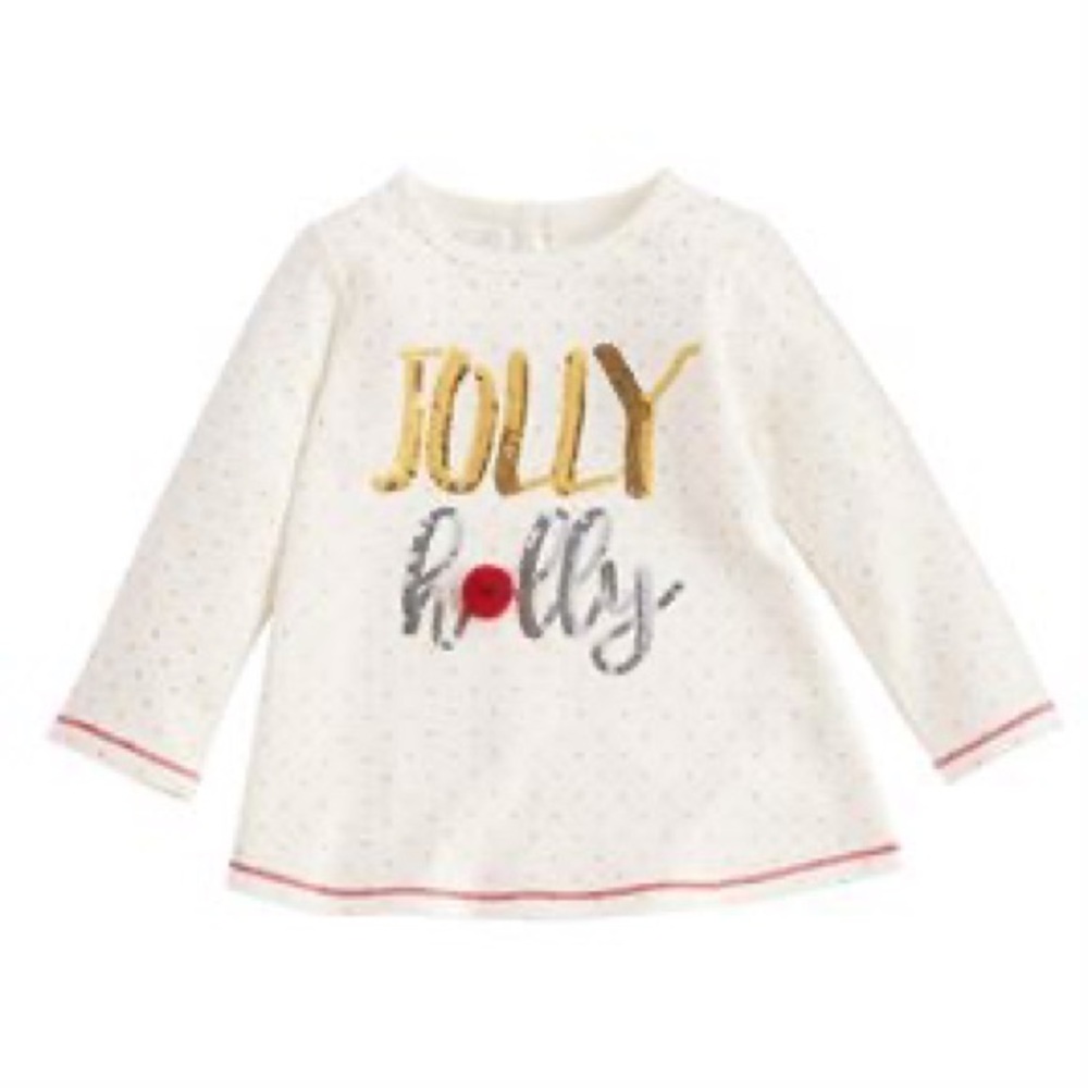 Mud Pie Jolly Holly Top S 12-18M NWT